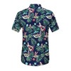 BLUEMING Men's Hawaiian Shirt Short Sleeve Floral Button Down Shirts Hot Holiday Beach Shirts - 3 of 4