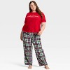 Women's "Cabin Crew" Short Sleeve Holiday Matching Family Pajama Shirt - Wondershop™ Red - 3 of 4