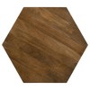 35" Natural Mango Wood Hexagonal Top Coffee Table with Sculpted Triangular Facets, Perfect for Organic and Timeless Living Spaces - 3 of 4