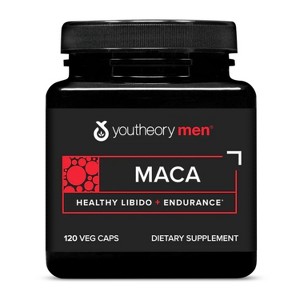 Youtheory Men's Maca - Vegan Maca Supplement for Men - Supports Energy, Stamina & Endurance* - Dairy, Soy & Gluten Free - 120 Vegetable Capsules - 1 of 4