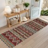 Vintage Geometic Rugs for Living Room Non Slip Non Shedding Washable Ultra Thin Carpet Stain Resistant Indoor Foldable Soft Rug for Bedroom Kitchen - 3 of 4