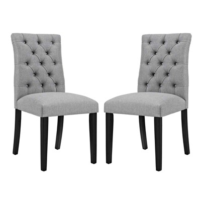 Modway Duchess Dining Chair Fabric Set of 2 - Light Gray