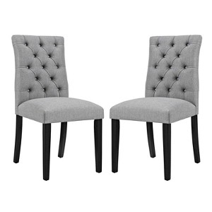 Modway Duchess Dining Chair Fabric Set of 2 - Light Gray - 1 of 4