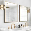 MAYEERTY Hanging Mirror Aluminum Alloy Thin Edge Right Angle Gold 39x30x1in Double Sided - 2 of 4