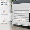Vynxaria 35.4" Entryway Shoe Bench - Cushioned, Hidden Compartments, Adjustable Shelves, Shutter Doors, Holds 352 lbs, White - 4 of 4
