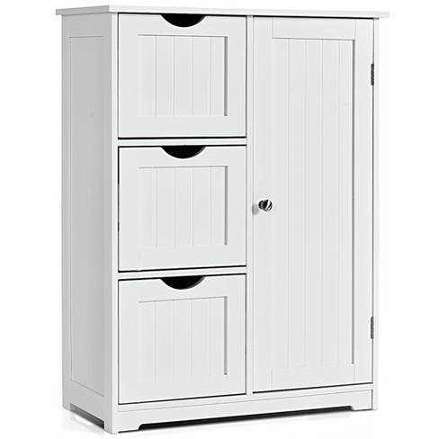 Costway Bathroom Floor Cabinet Free-standing Side Storage Organizer W/ 4  Drawers : Target