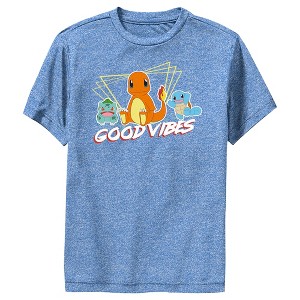 Boy's Pokemon Bulbasaur, Squirtle and Charmander Good Vibes Performance Tee - 1 of 4