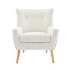 GDFStudio Paloma Contemporary Boucle Wingback Club Chair, Ivory/Brown - 2 of 4