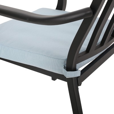 Modern Light Teal Outdoor Dining Chair Set with Water-Resistant Cushions