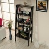 SEVOBAL Decorative Bookshelf 5 Tier Ladder Wood Frame Bookcase Storage Organizer for Modern Spaces, Black, 13"*24"*55" - 4 of 4