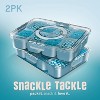 LunaLulinlk 8-grid Snack Box Container Divider Tray with Lid, Blue, 2-Pack - 2 of 4