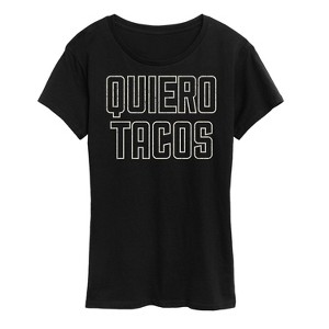 Women's - Instant Message - Quiero Tacos Short Sleeve Graphic T-Shirt - 1 of 4