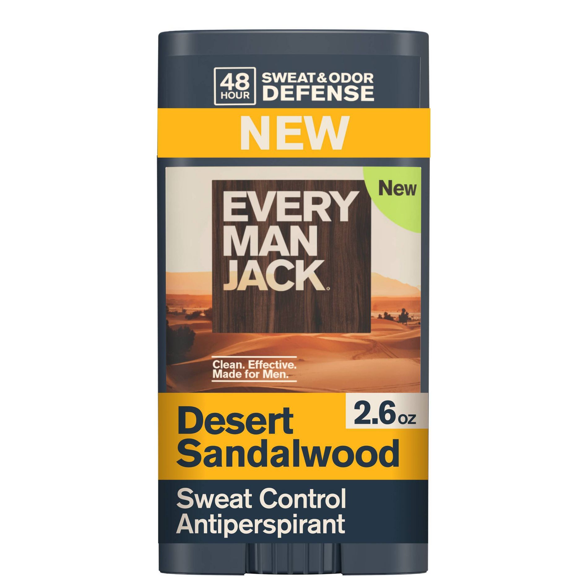 Every Man Jack 48-Hour Odor Defense Aluminum Free Deodorant - Desert Sandalwood and Santal Amber - 2.6oz