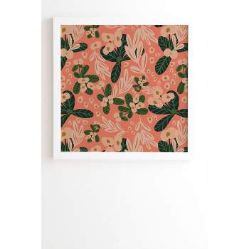 Oris Eddu Poppy Pine Framed Wall Canvas White/Pink - Deny Designs