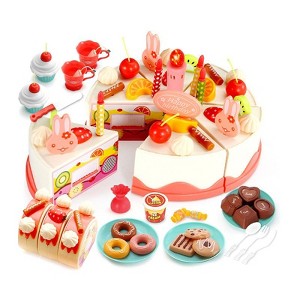 Topteng Birthday Party Cake - Play Food with Mix-n-Match Desserts and Candles - 1 of 4