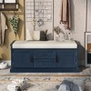 NicBex Storage Bench with Removable Cushion,Shoe Bench with 2 Drawers and 2 Cabinets for Living Room,Entryway - 2 of 4