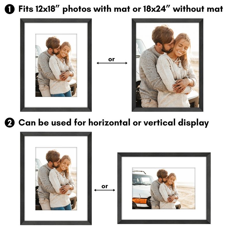 Americanflat Wide Molding Picture Frame with Mat, 4 of 8