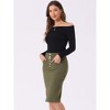 INSPIRE CHIC Women's High Waist Split Hem Casual Denim Pencil Skirt - 2 of 4