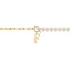 Elegant 14K Gold Plated Initial Pearl Link Chain Necklace: A Personalized and Timeless Treasure for Every Occasion. - 2 of 3