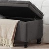 NicBex 45" Tufted Button Storage Ottoman Bench,Faux Leather/Linen Foot Stool with Rubber Wood Legs,End of Bed Storage Bench for Bedroom,Living Room - 4 of 4
