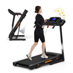 Foldable Treadmill with Incline, Folding Treadmill for Home Electric Treadmill Workout Running Machine, Handrail Controls Speed, Pulse Monitor,APP - 1 of 4