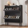 Shoe Cabinet with 2 Flip Drawers, Wooden Shoe Organizer with Adjustable Shelf, Shoe Storage for Entryway, Hidden Shoe - 3 of 4