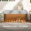 Tangkula Set Of 2 Upholstered Bedroom Bench w/Padded Seat & Solid Wood Legs for Dining Room - 2 of 4