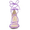 Allegra K Women's Casual Strappy Ankle Straps Lace Up Chunky Heel Sandals - 3 of 4