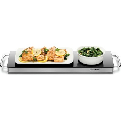 Chefman Electric Warming Tray w/ 23" x 8" Black Tempered Glass Top - Stainless Steel
