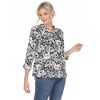 Women's Pleated Casual Floral Blouse - White Mark - 2 of 4