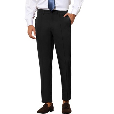Lars Amadeus Men's Solid Color Slim Fit Tapered Pleated Front Trousers