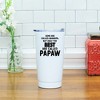 #1 Papaw Classic White 20 Ounce Stainless Steel Travel Tumbler Mug With Lid - 3 of 4