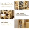 Buenhomino Makeup Vanity Desk with Mirror & Lights, Modern Vanity Table with Charging Station & Cushioned Stool, Bedroom Dressing Table Set,Oak - 4 of 4