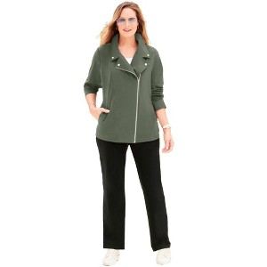 Catherines Women's Plus Size Suprema Studio Moto Jacket - 1 of 4