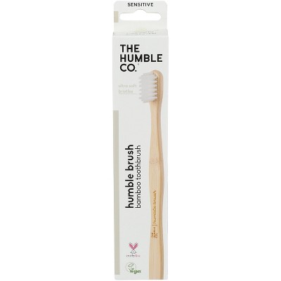 The Humble Co - Sensitive Adult Bamboo Toothbrush, White - Case of 6