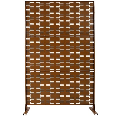 Grungis Matrix Metal Decorative Patio Screens,Freestanding Privacy Fence Panels Screen in Bricks Pattern for Deck Balcony Patio,76" H×48" W