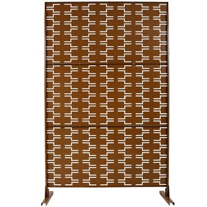 Grungis Matrix Metal Decorative Patio Screens,Freestanding Privacy Fence Panels Screen in Bricks Pattern for Deck Balcony Patio,76" H×48" W - 1 of 4