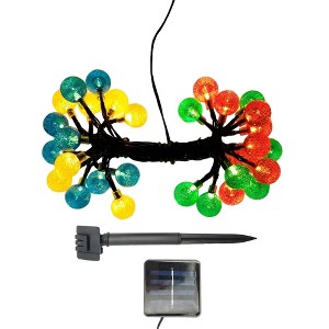 Lumabase Solar-Powered Crystal Ball String Lights Red/Blue/Green/Yellow - 1 of 3