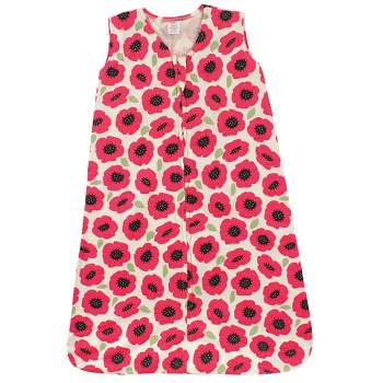 Touched by Nature Baby Girl Organic Cotton Sleeveless Wearable Sleeping Bag, Sack, Blanket, Poppy