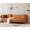 Modern Leather Couch for Living Room, 81" Chesterfield Sofa with Deep Seats and 2 Pillows, 3 Seater Sofa with Button Tufted - 3 of 4