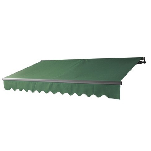 Aleko Ab10x8green39 Black Frame Retractable Home Patio Canopy Awning 10 X 8 Feet Green Target