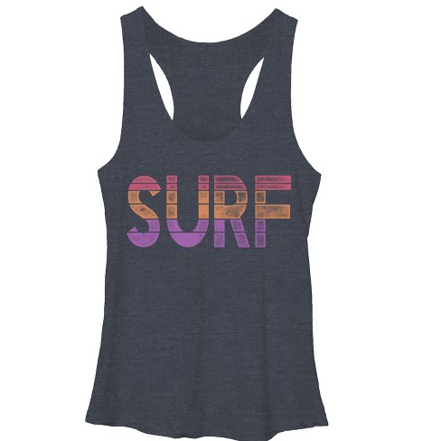 Women's Chin Up Surf Sun Racerback Tank Top - Navy Blue Heather ...