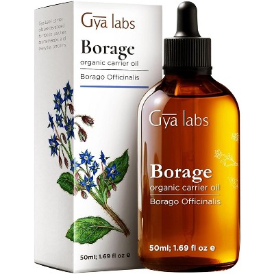 Gya Labs Organic Borage Oil (1.69 Fl Oz)for Skin & Face, Hair - Borage Seed Carrier Oil for Lotions - Healing & Comforting