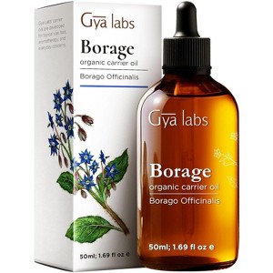 Gya Labs Organic Borage Oil (1.69 Fl Oz)for Skin & Face, Hair - Borage Seed Carrier Oil for Lotions - Healing & Comforting - 1 of 4