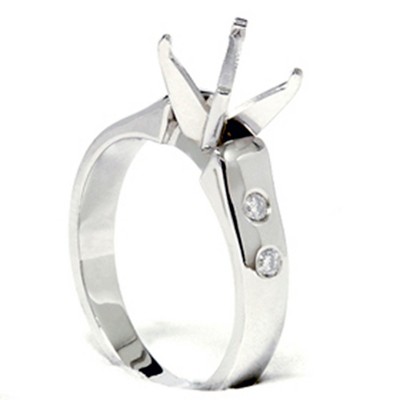Pompeii3 Diamond Semi Mount Cathedral Engagement Ring 14K Setting