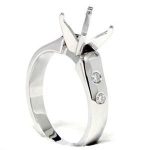 Pompeii3 Diamond Semi Mount Cathedral Engagement Ring 14K Setting - 1 of 4