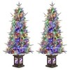 GustoWave 4.5-Foot Tall Christmas Tree,Two-Color switchable,with Snowflake Berries, Perfect Christmas Decoration fo Living Room, Holiday Party - 2 of 4