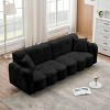 NicBex Couches for Living Room 96.06" Large Sofa Couch Soft Modern Teddy Fluffy Upholstered 3-seater Sofa with 2 Throw Pillows - image 4 of 4