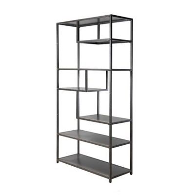 69" Dustin 6 Shelf Bookcase Dark Gray - HOMES: Inside + Out