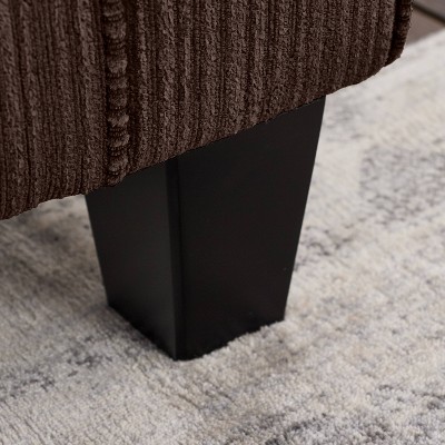 Palisades Compact Linen Fabric Sofa with Wood Accents, Riverfront Brown